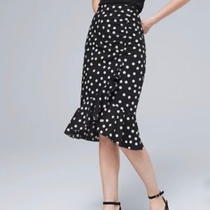 New WHBM ruffled midi skirt